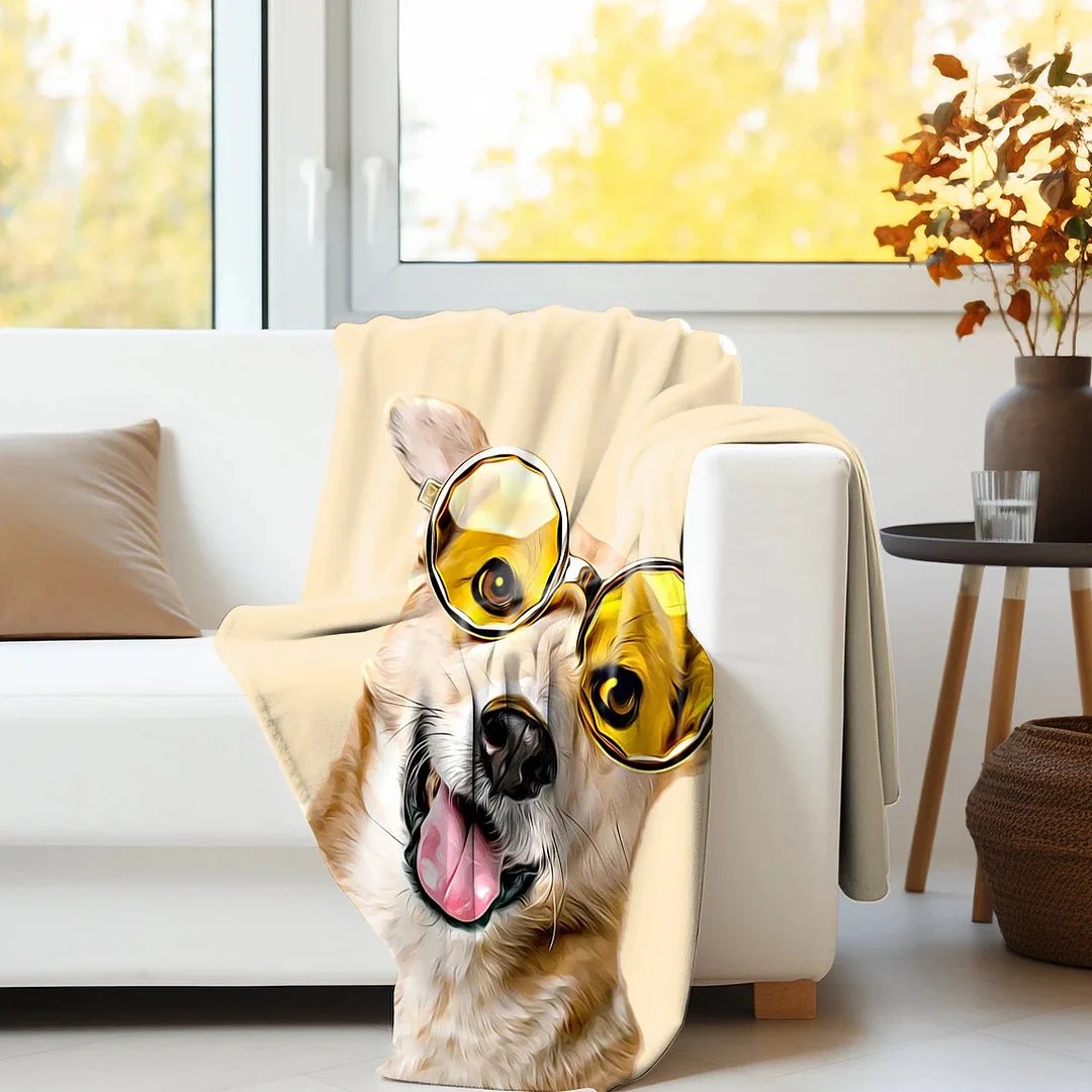 Custom Dog Face Blankets, Personalized Pet Photo Blanket, Fleece Dog Blankets, Customized Photo Throws, Dog Dad Gifts, Pet Lover Gifts