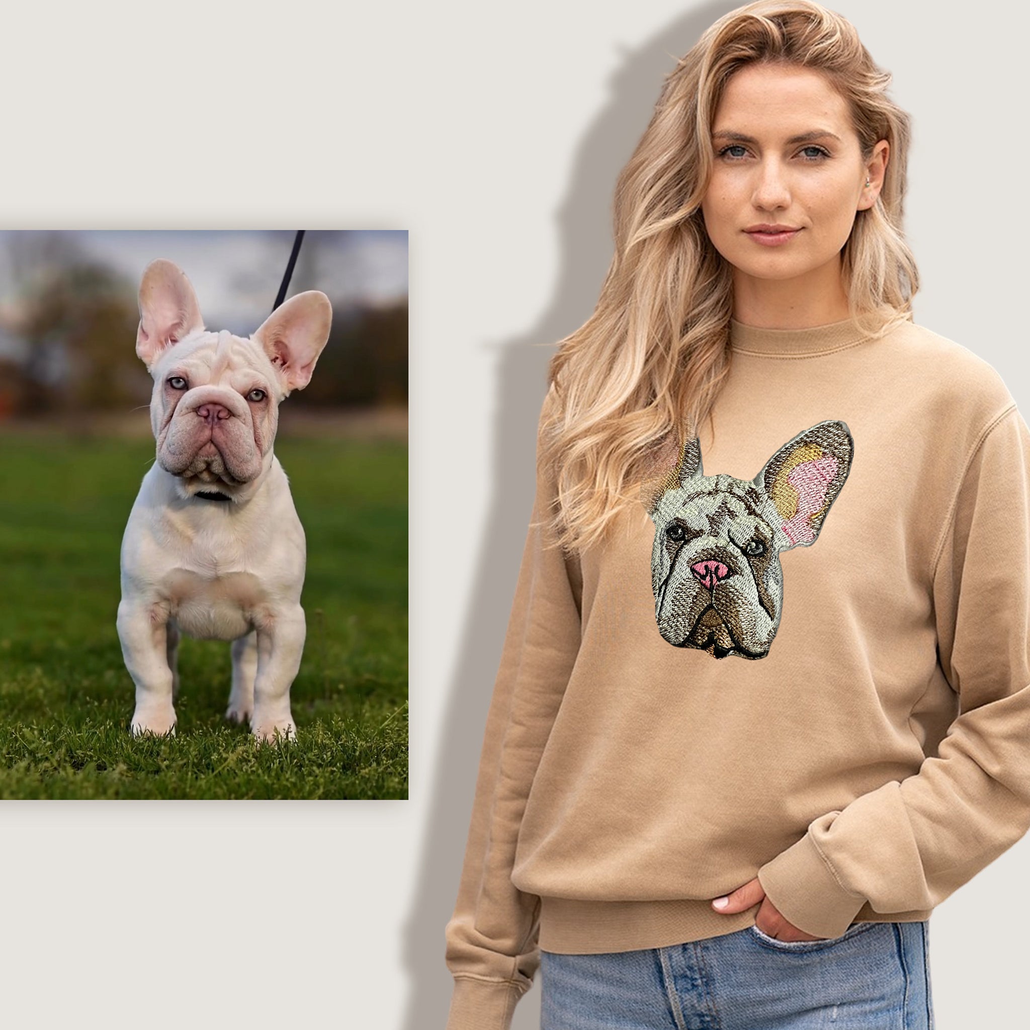 Personalized Pet Portrait Embroidery Sweatshirt Hoodie