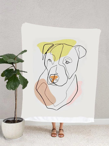 Custom Pet Line Art Blanket