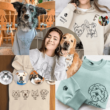 Personalized Pet Embroidered Center Left Sweatshirt