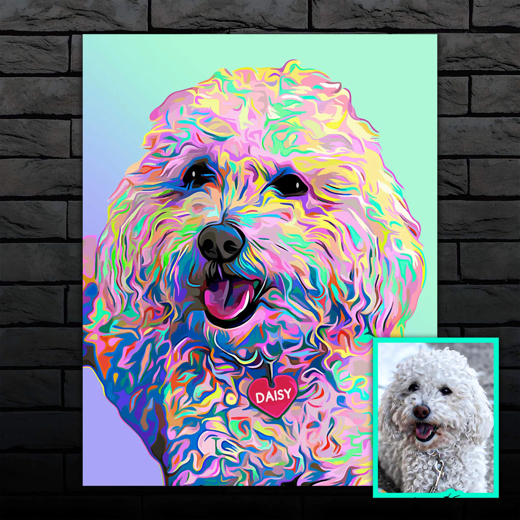 Custom Pet Portrait from Your Photo, Andy Warhol, Pop Art, Dog, Cat, Birthday, Memorial, Gift, One of a Kind