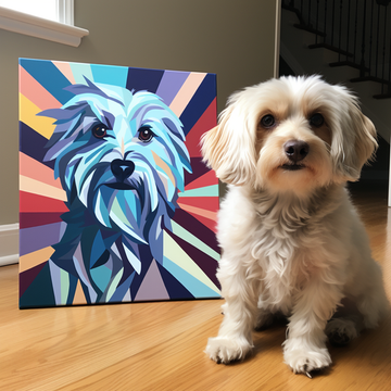 Cubism Canvas Custom Canvas Wall Art Pet Portrait Personalized Dog Canvas Wall Art