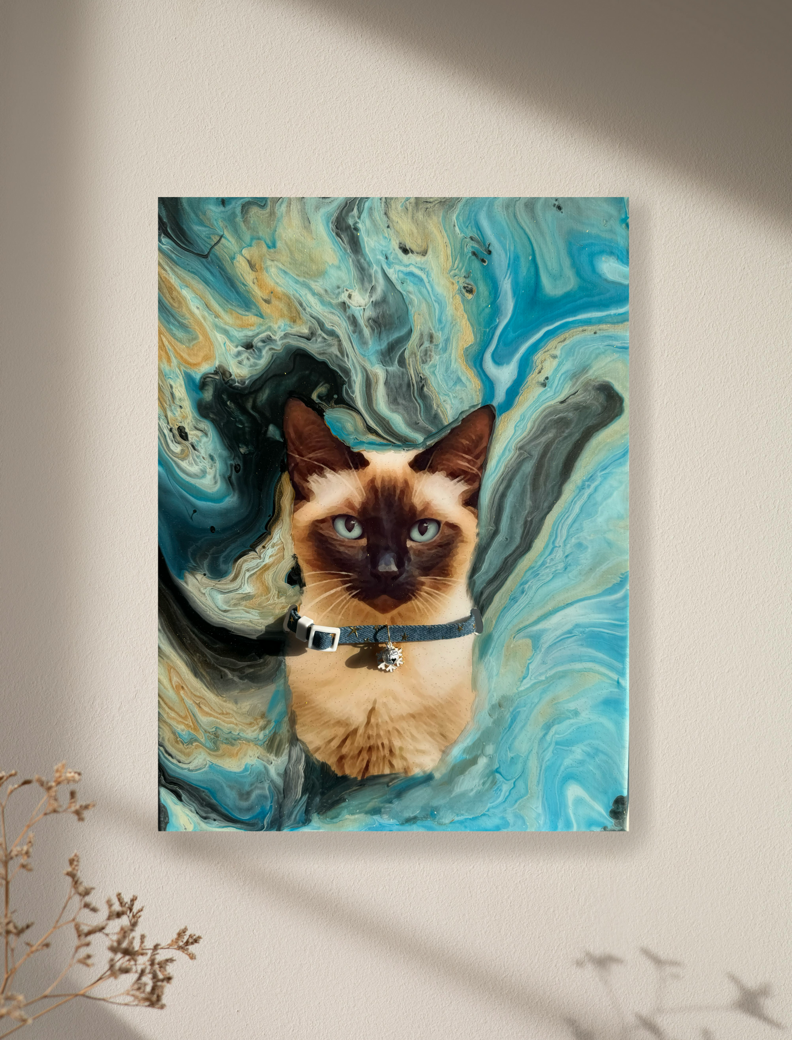 Pet Collar Display Canvas, Resin Canvas