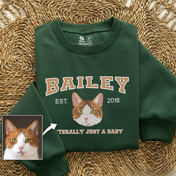 Personalized Embroidered Pet Sweatshirt with Pets Name, Custom Text