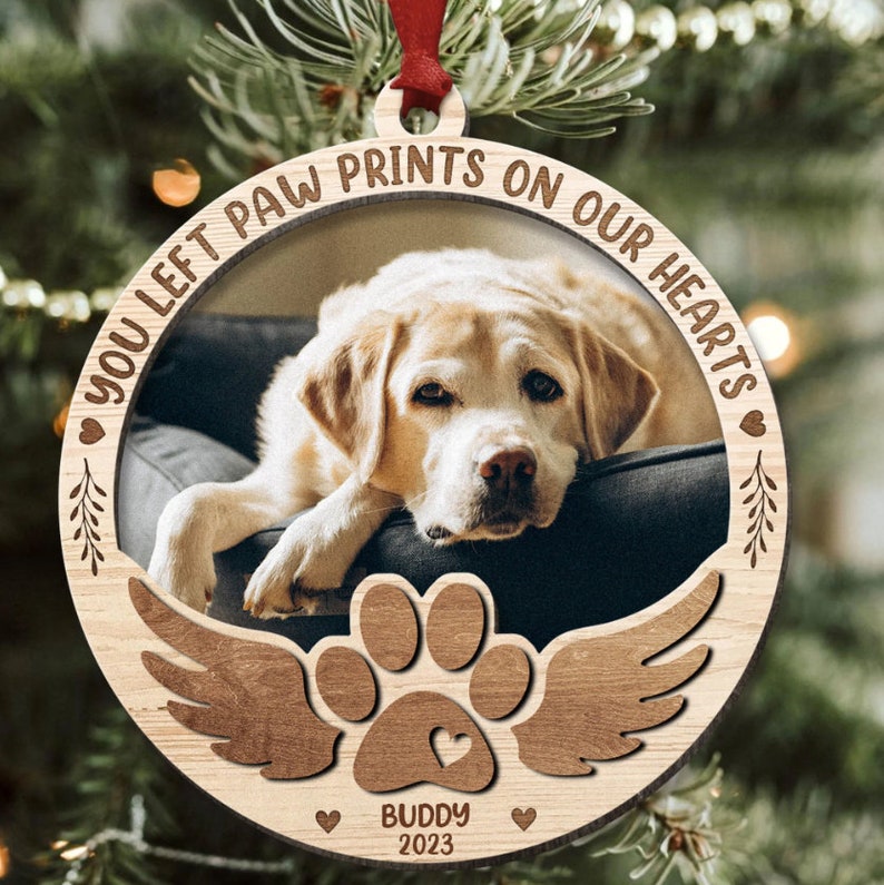 Custom Dog Photo Ornament Dog Memorial Gift