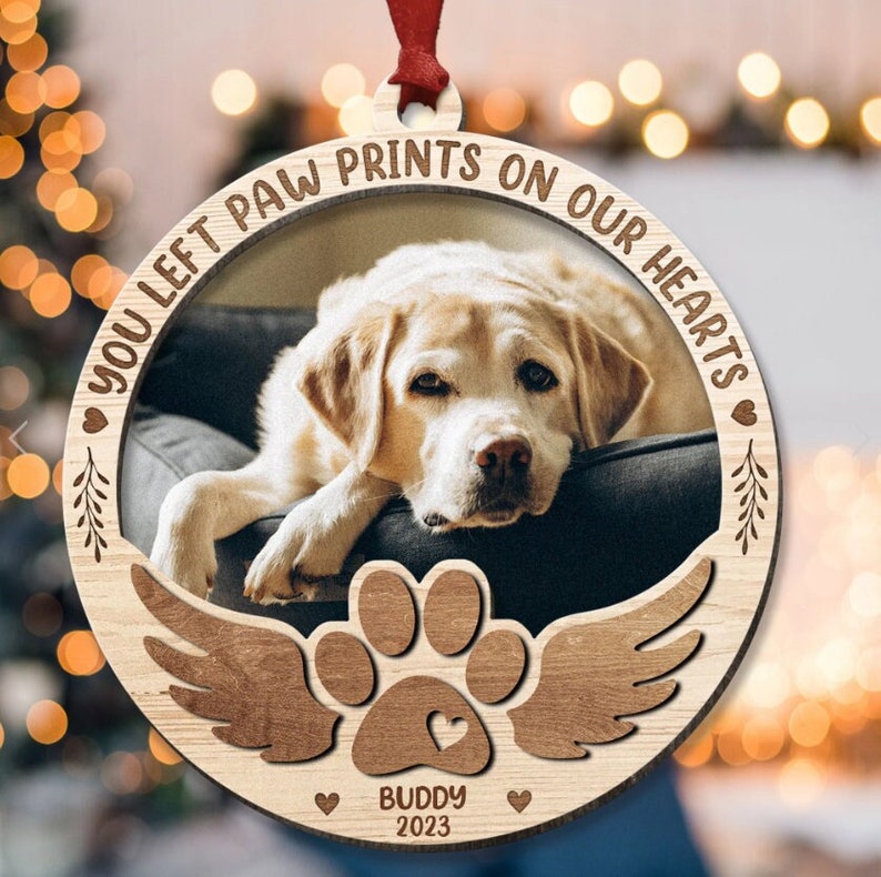 Custom Dog Photo Ornament Dog Memorial Gift