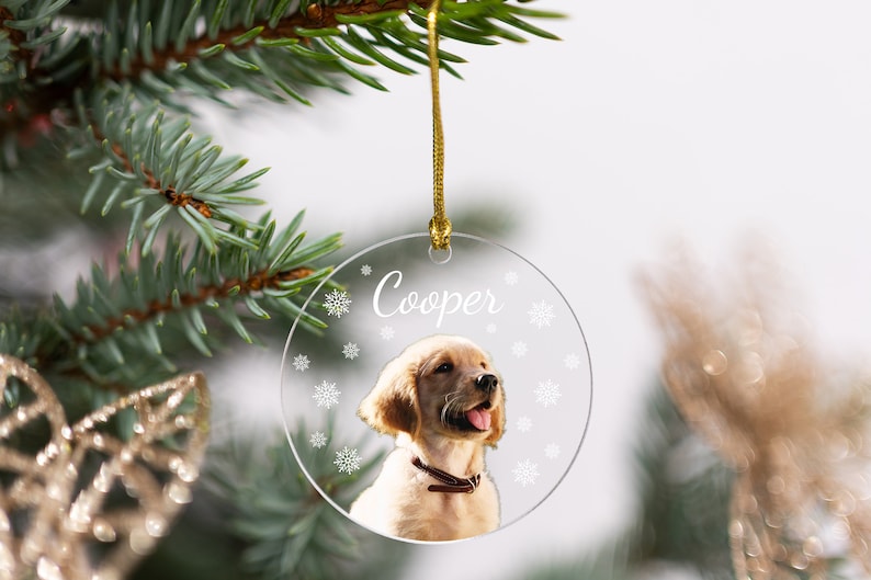 Personalized Puppy Picture Ornament Custom Dog Ornament Christmas Gifts