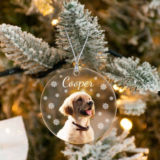 Personalized Puppy Picture Ornament Custom Dog Ornament Christmas Gifts