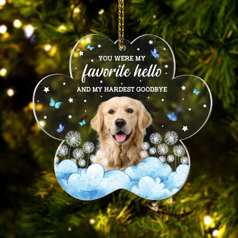 Custom Dog Photo Ornament Dog Memorial Ornament Pet Memorial Gifts