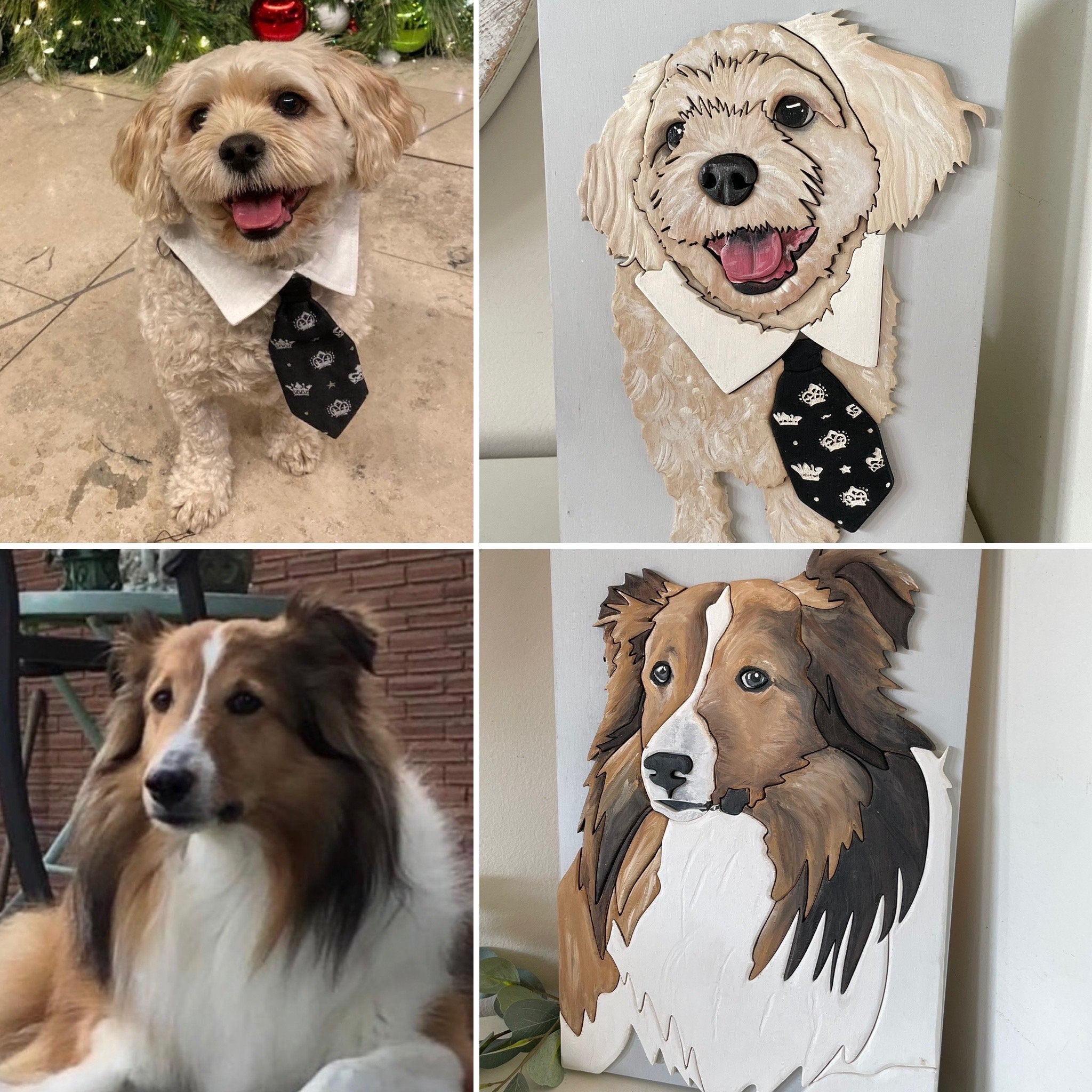 Custom Pet Portraits, Hand Designed And Hand Painted Signs, Your Pet On A Sign, Wooden 3D Laser Cut