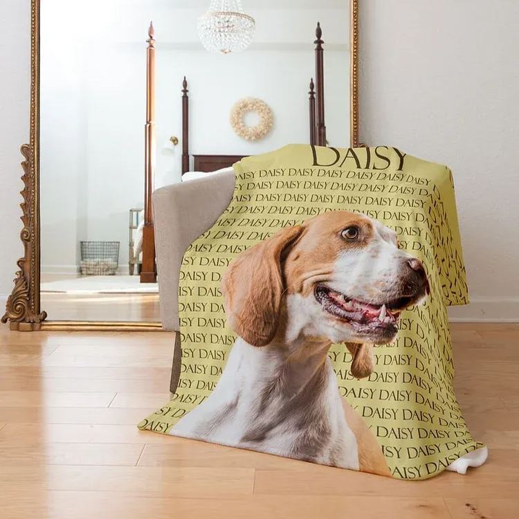 Custom Dog Face Blankets, Personalized Pet Photo Blanket